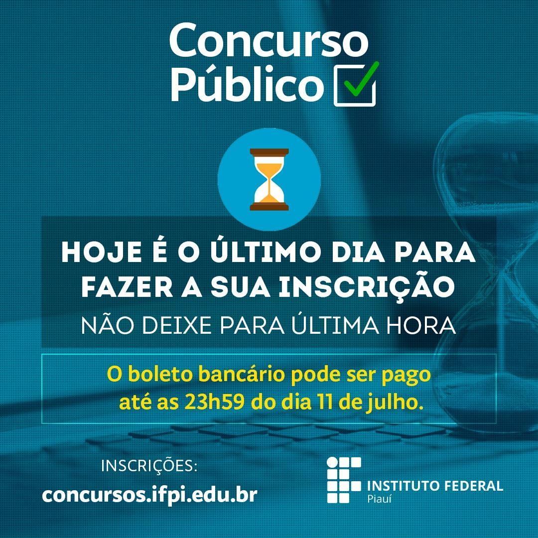 Último dia de inscrição
