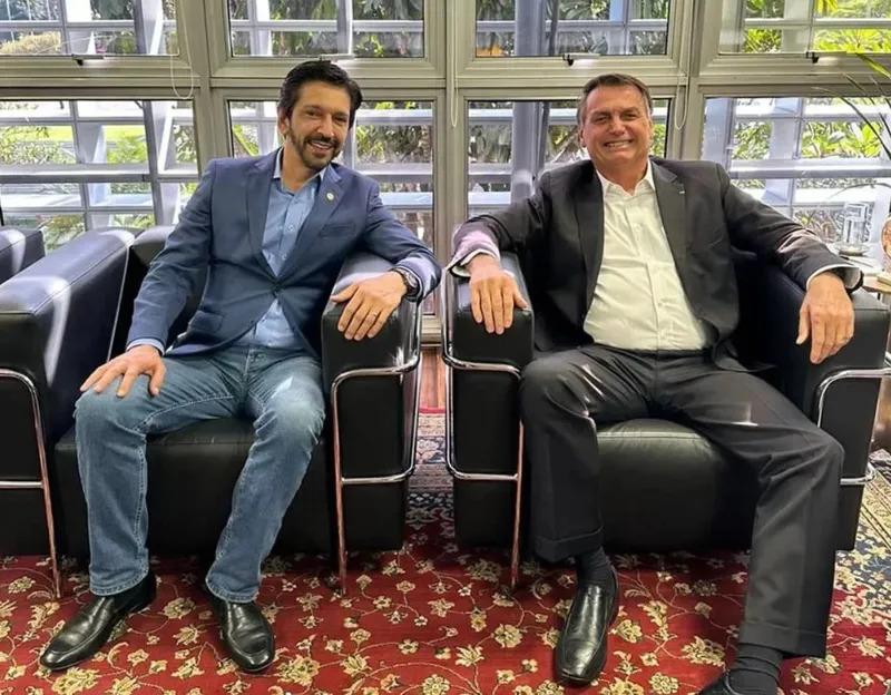Candidato à reeleição em SP, Ricardo Nunes (MDB)  e ex-presidente da República, Jair Bolsonaro (PL)