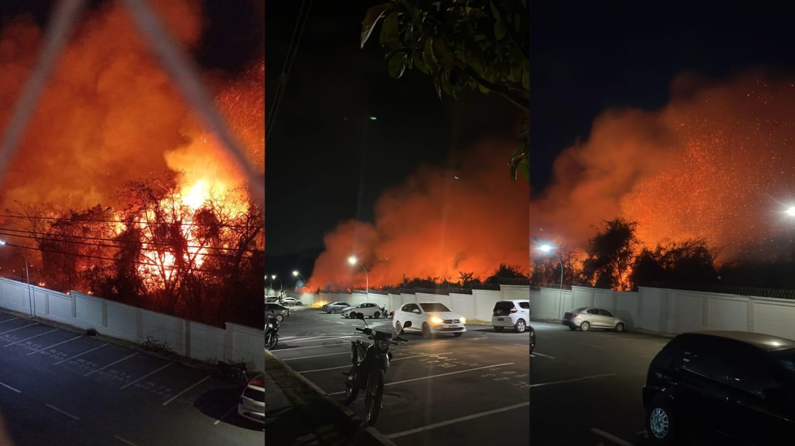 O incêndio começou em uma reserva ambiental