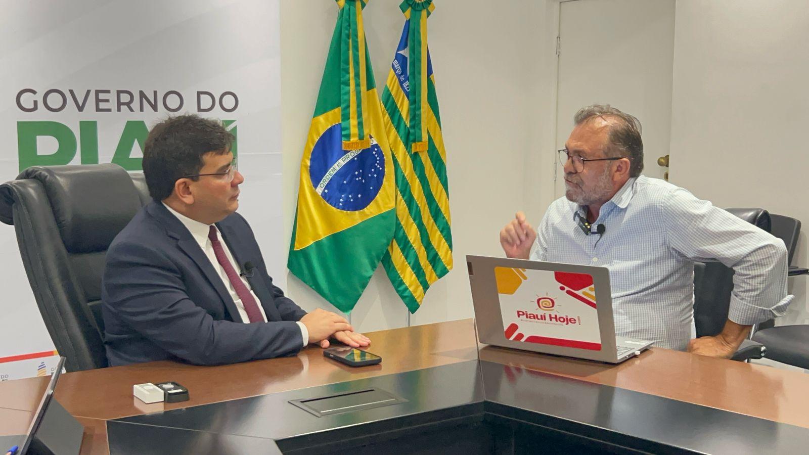 O governador Rafael Fonteles e o jornalista Luiz Brandão