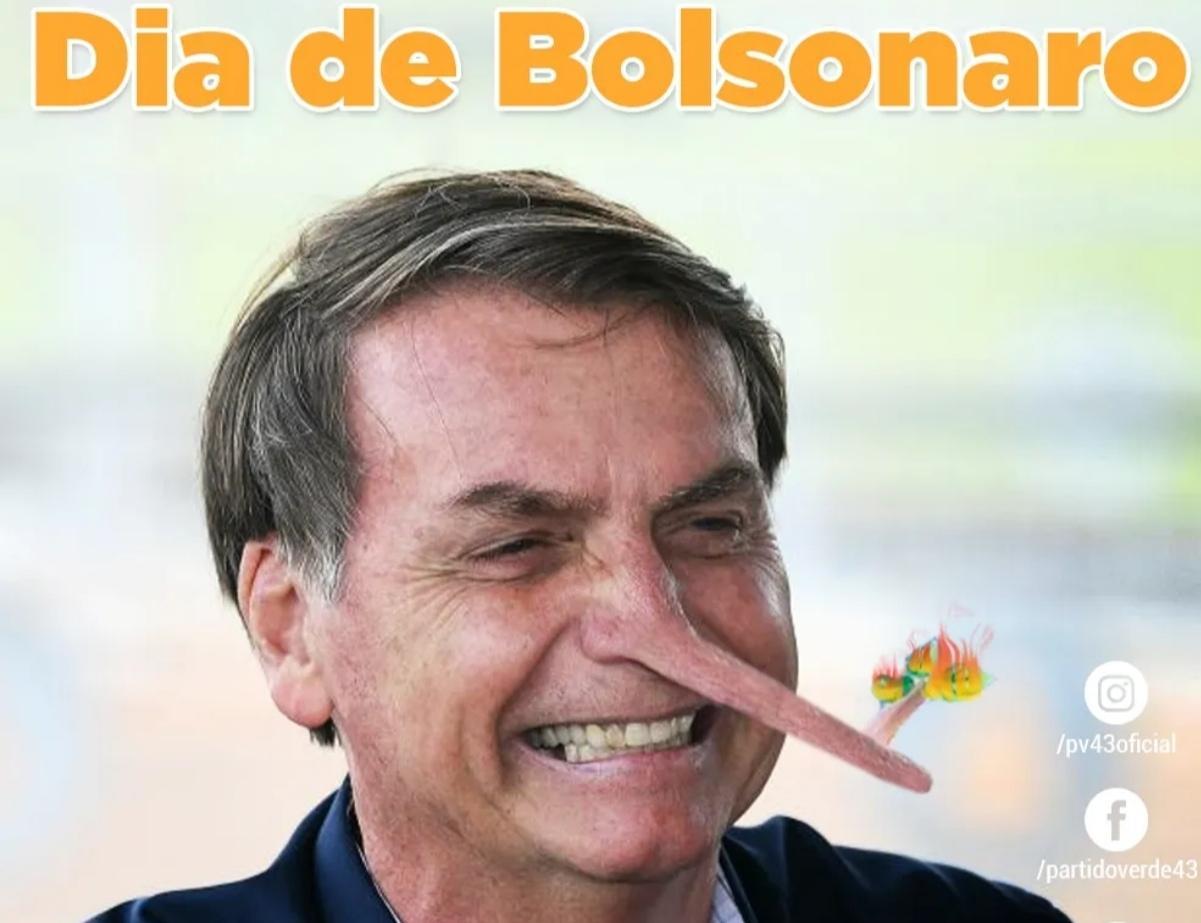 As redes sociais ficaram lotadas de ilustrações de Jair Bolsonaro com nariz de Pinóquio para lembrar o Dia da Mentira