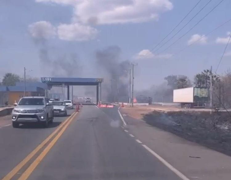 Incêndio em pátio da PRF