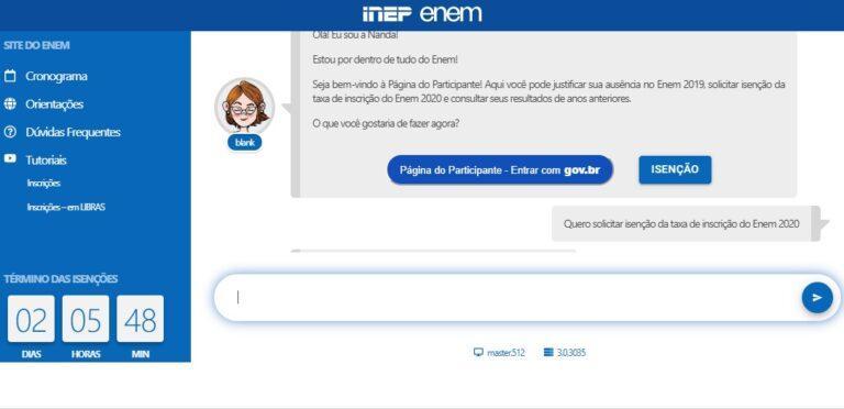 Print do site ( enem.inep.gov.br ) do Exame Nacional do Ensino Médio - ENEM