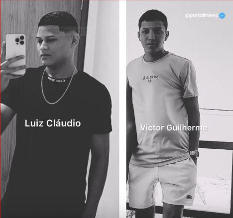 As vítimas são Victor José Guilherme Souza de Aguiar, de 16 anos, e Luiz José Cláudio Souza Oliveira Filho, de 17