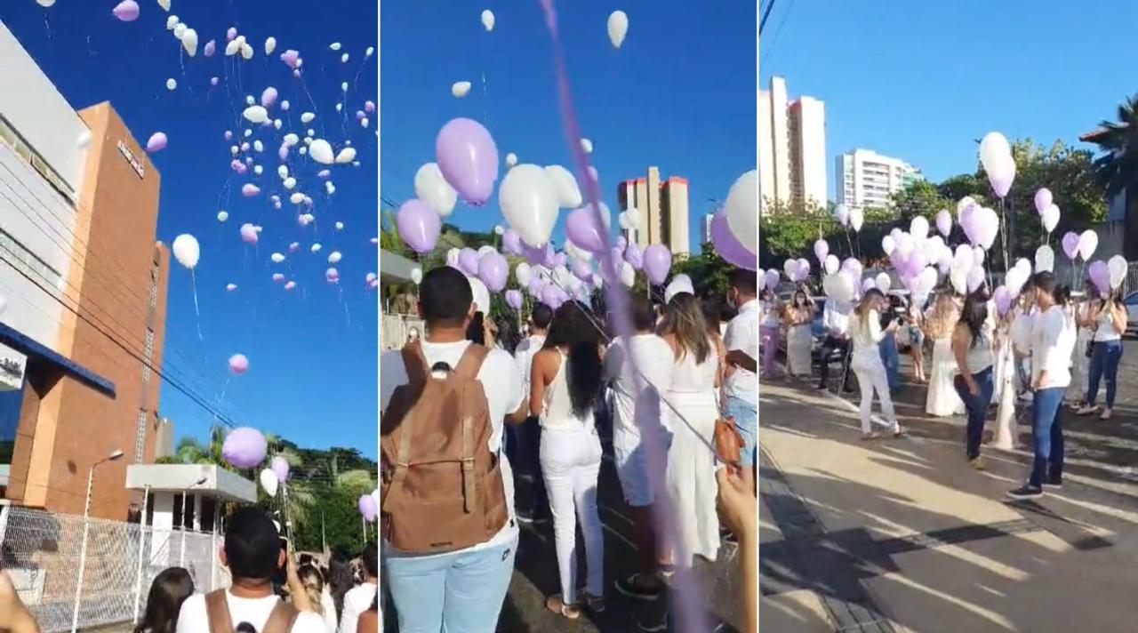 Mãe e filho foram homenageados na faculdade onde ela trabalhava