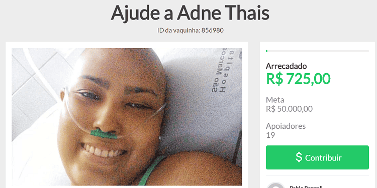 Vakinha Online busca ajuda para custear tratamento de jovem