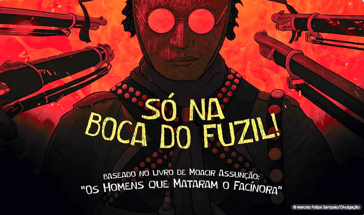 Cartaz do filme  "Acordo com Lampião? Só na boca do fuzil!"