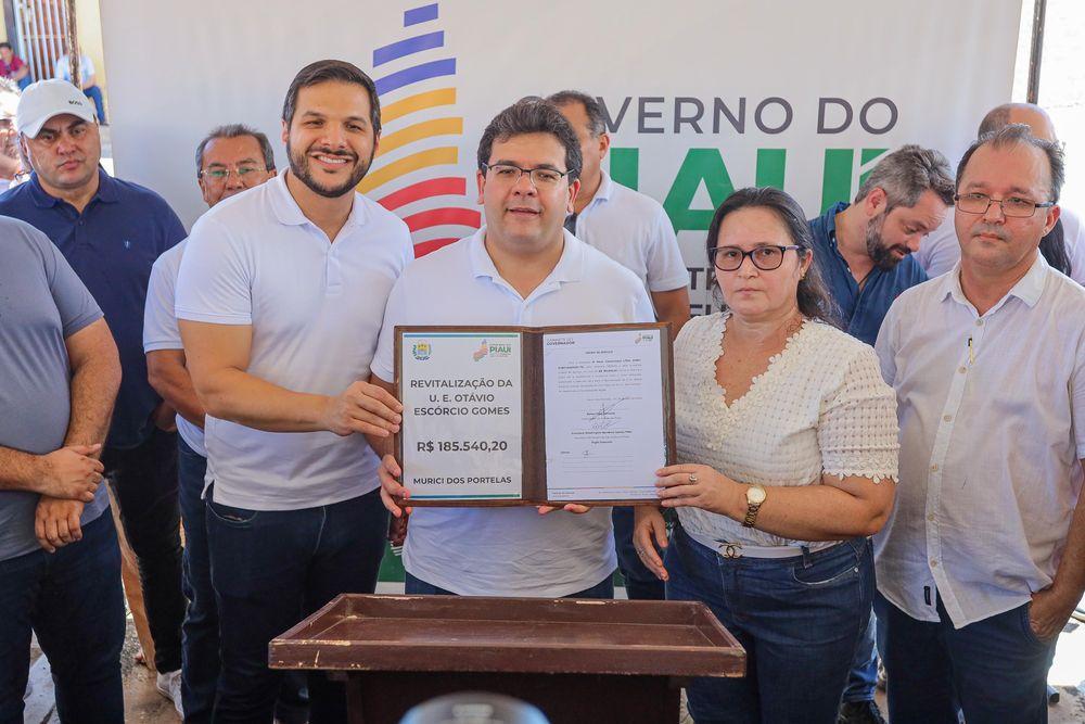 Rafael Fonteles e Washington Bandeira visitaram escolas em Caraúbas, Caxingó e Murici dos Portelas