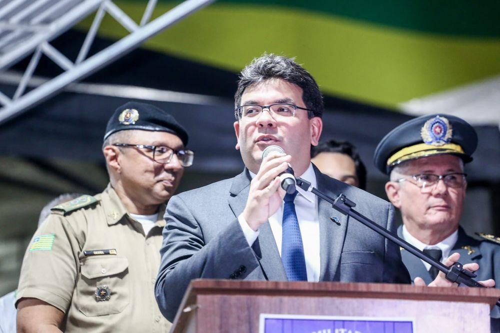 Rafael Fonteles durante cerimônia do aniversário de 189 anos da Polícia Militar do Piauí
