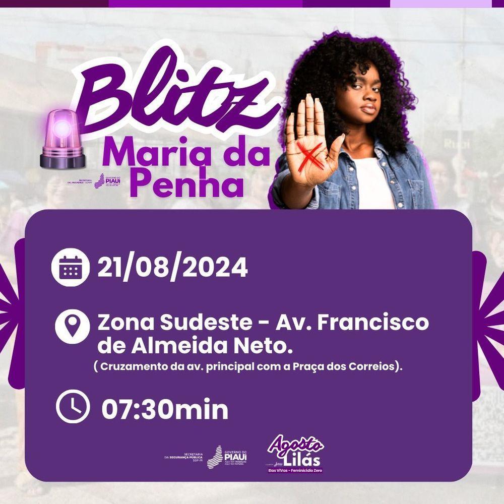 Sempi realiza blitz educativa sobre a Lei Maria da Penha na zona sudeste de Teresina na quarta-feira (21)