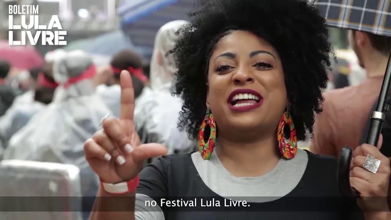 Preta Ferreira, apresentadora do Boletim "Lula Livre"