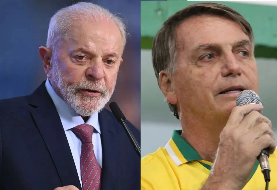 O presidente Luiz Inácio Lula da Silva (PT) (à esquerda) e o ex-presidente Jair Bolsonaro (PL) (à direita)