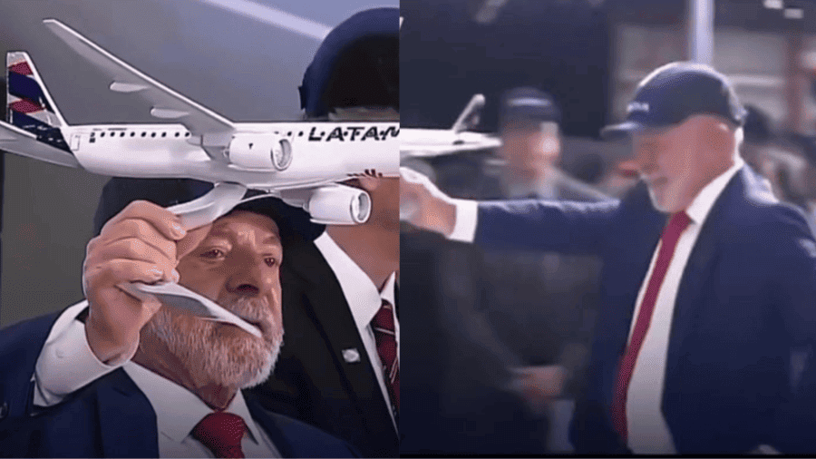 Lula brincando com 'aviãozinho'