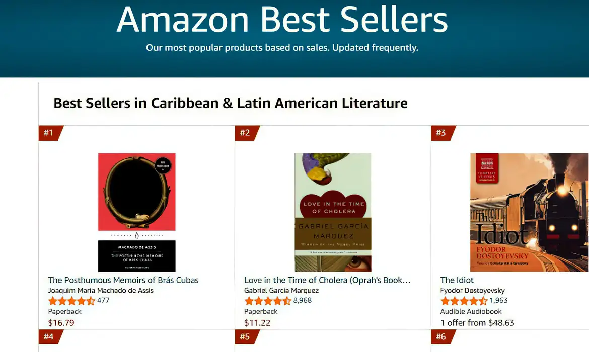 Livros mais vendidos na Amazon
