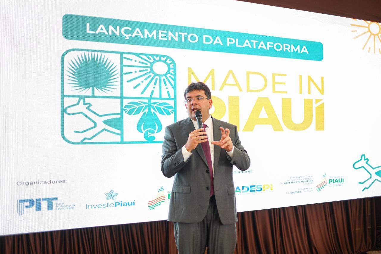 O governador Rafael Fonteles no lançamento da plataforma Made in Piauí