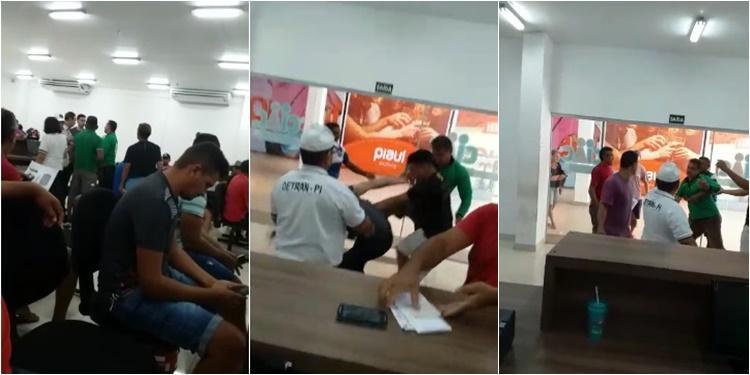 Imagens da confusão no Detran de Picos