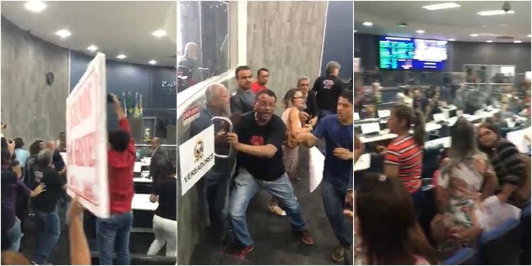 Manifestação na Câmara municipal de Teresina