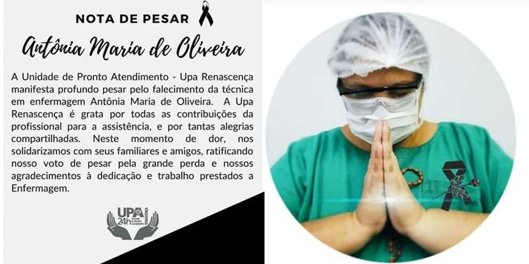 UPAs emitiram nota de pesar pela morte da profissional de saúde