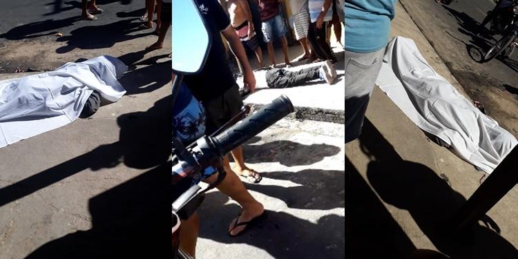 Cena do crime onde policial foi morto em Teresina