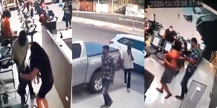 Bandidos aguardaram clientes entrar na clínica para fazer o arrastão