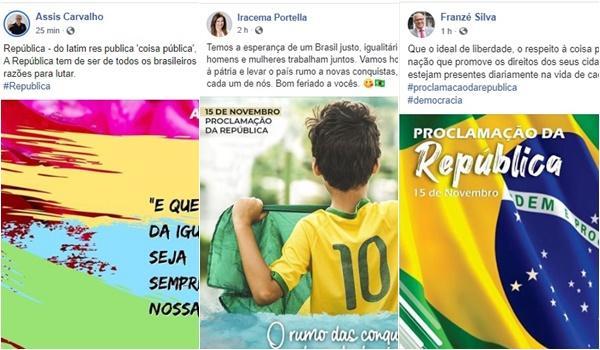 Bancada piauiense comemora proclamação da república nas redes sociais