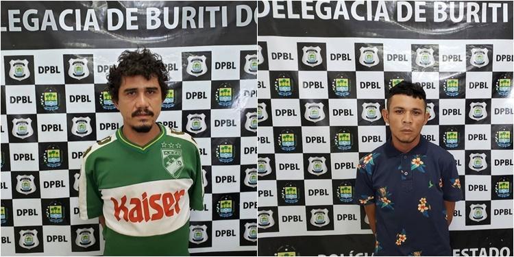 Reginaldo, de camisa verde e Tiago, de camisa florada