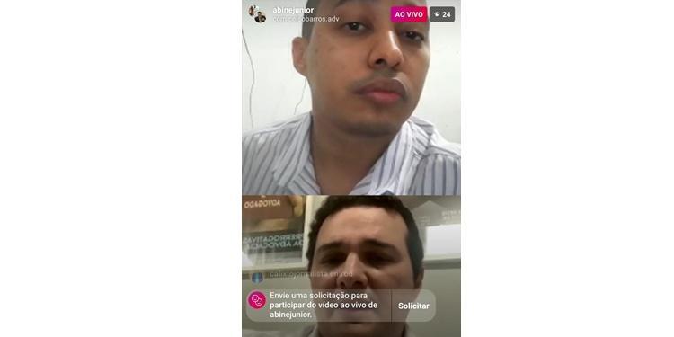 Live foi mediada pelo jornalista Abiné Júnior no Instagram