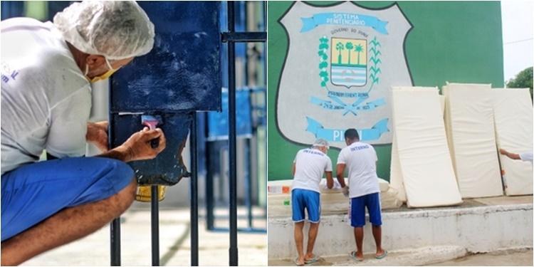 Internos trabalham em obras da antiga Casa de Custódia