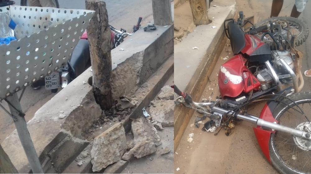 Estado da motocicleta após o acidente