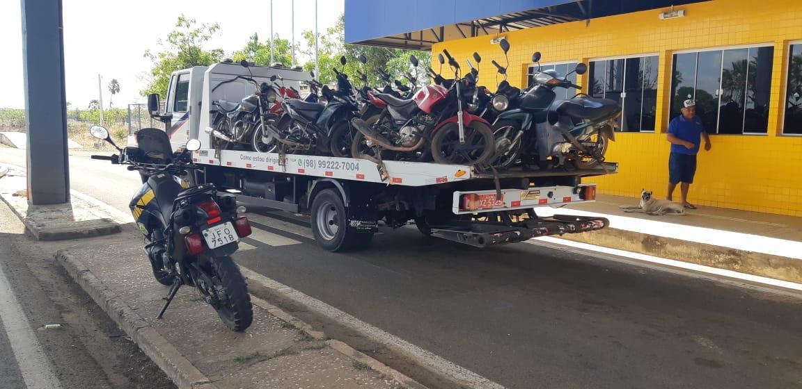 Motos apreendidas pela PRF-PI nesta quarta-feira (20)