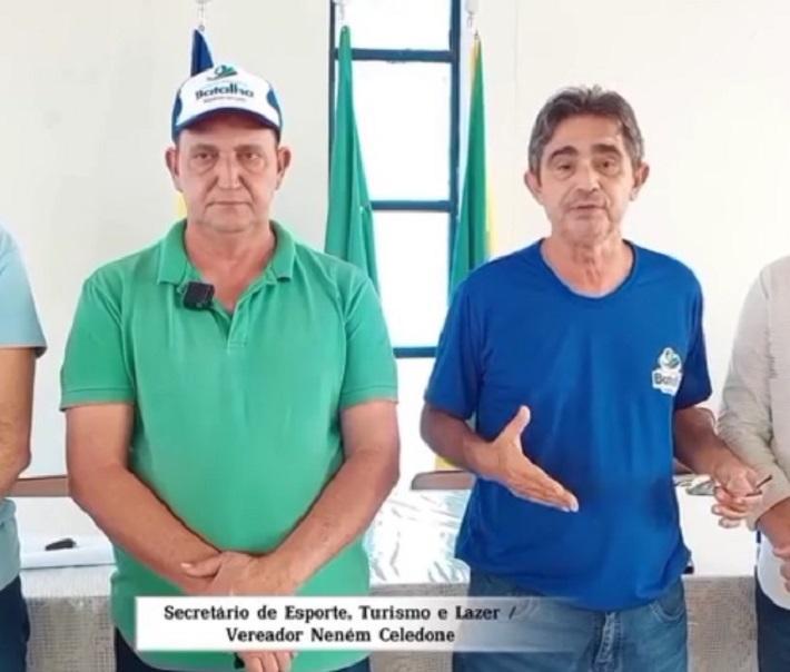 Prefeito de Batalha, Zé Luiz do Frango ao lado do secretário Neném Celedone