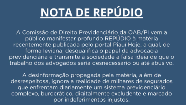 Piauí Hoje reage à nota de Comissão da OAB/PI e reafirma compromisso com a verdade