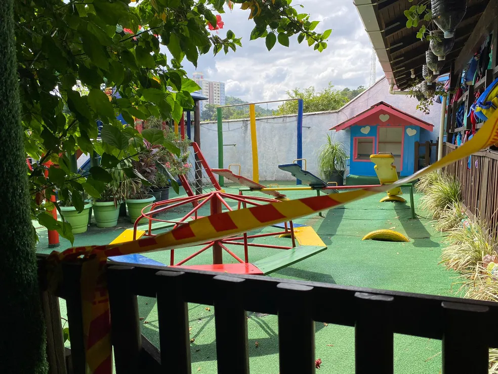 Brinquedos em parque onde houve ataque a creche em Blumenau