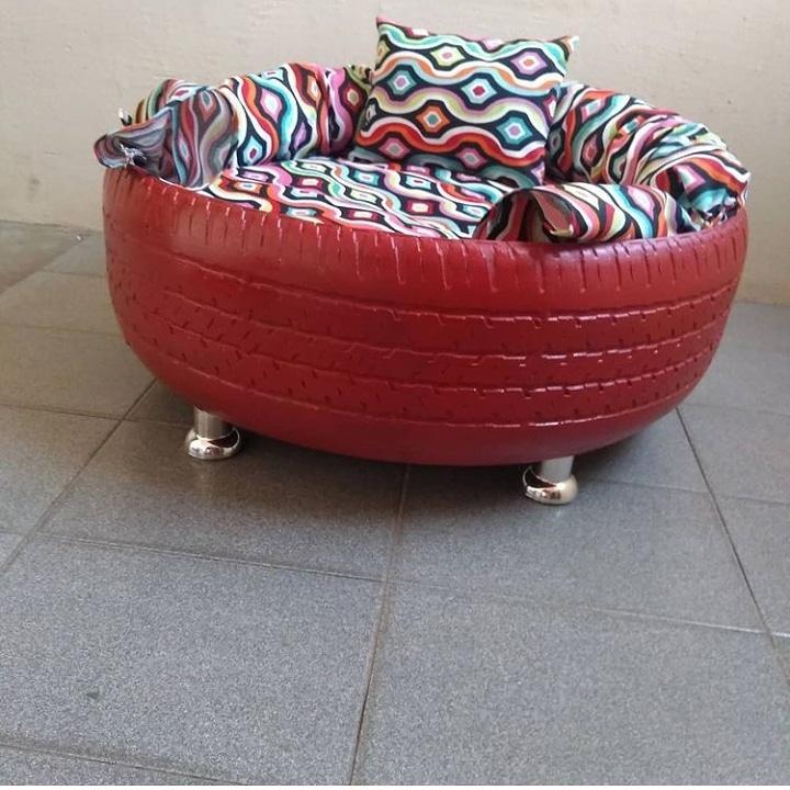 Caminhas feitas de pneus reciclados: proposta de conforto para pets