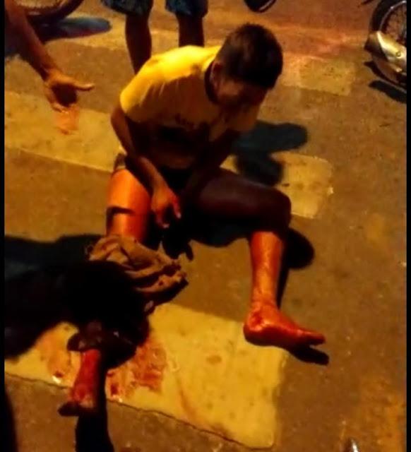 Imagem da vítima na Rua Caramuru