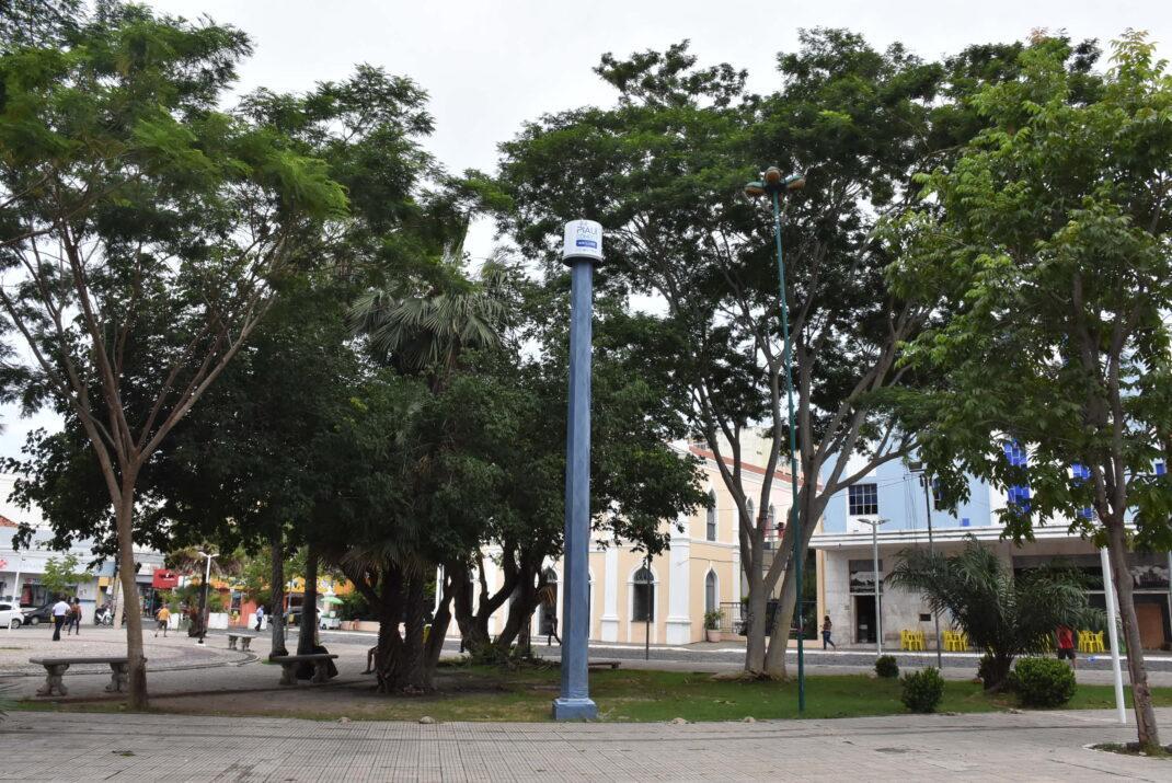 Ponto de internet do Piauí Conectado na praça Pedro II