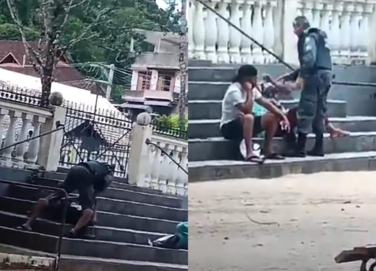 Policial Militar é flagrado agredindo casal em praça no Espírito santo
