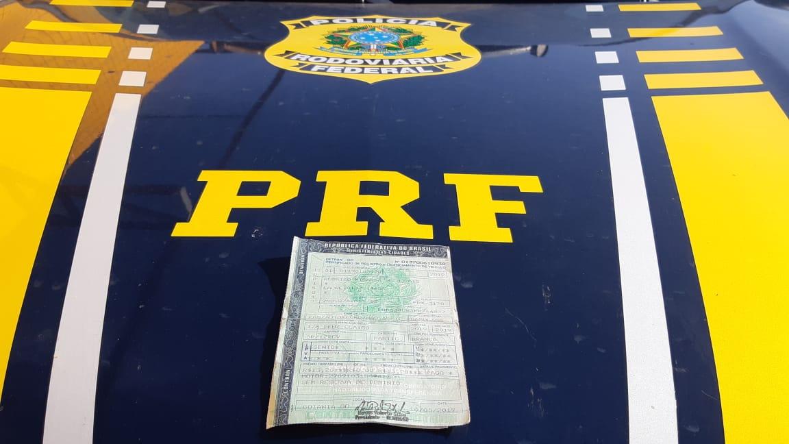 Documento apreendido pela PRF