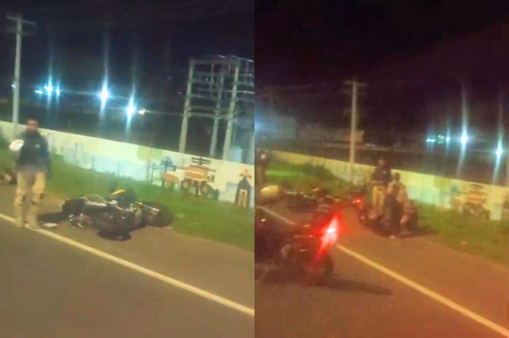 Agente da PRF cai de moto durante perseguição e fica ferido