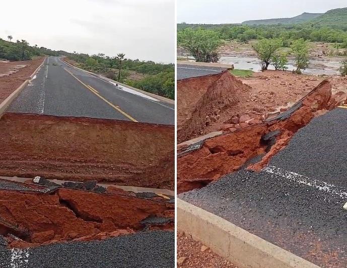 Rodovia se rompe em Castelo do Piauí