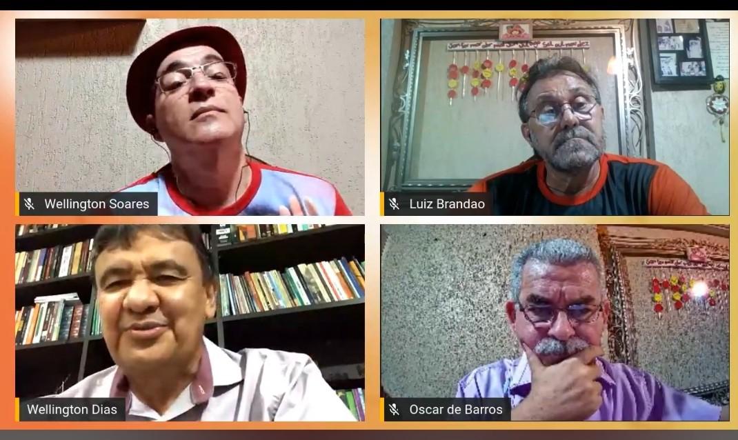 Wellington Dias na entrevista a Luiz Brandão,  Oscar de Barros e Wellington Soares