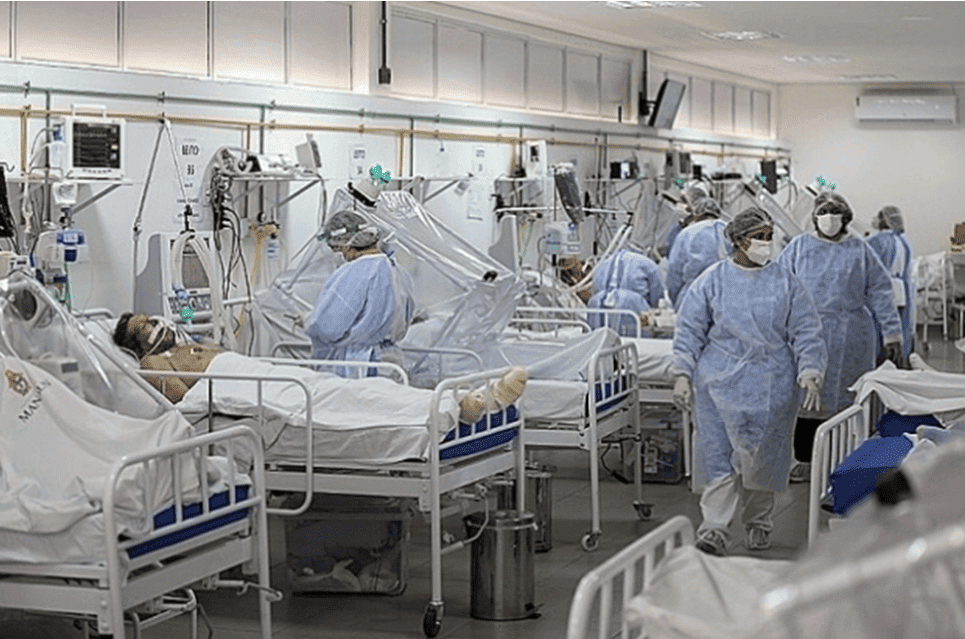 As UTI's dos hospitais então lotadas em todo o país só com vítima da Covid-19