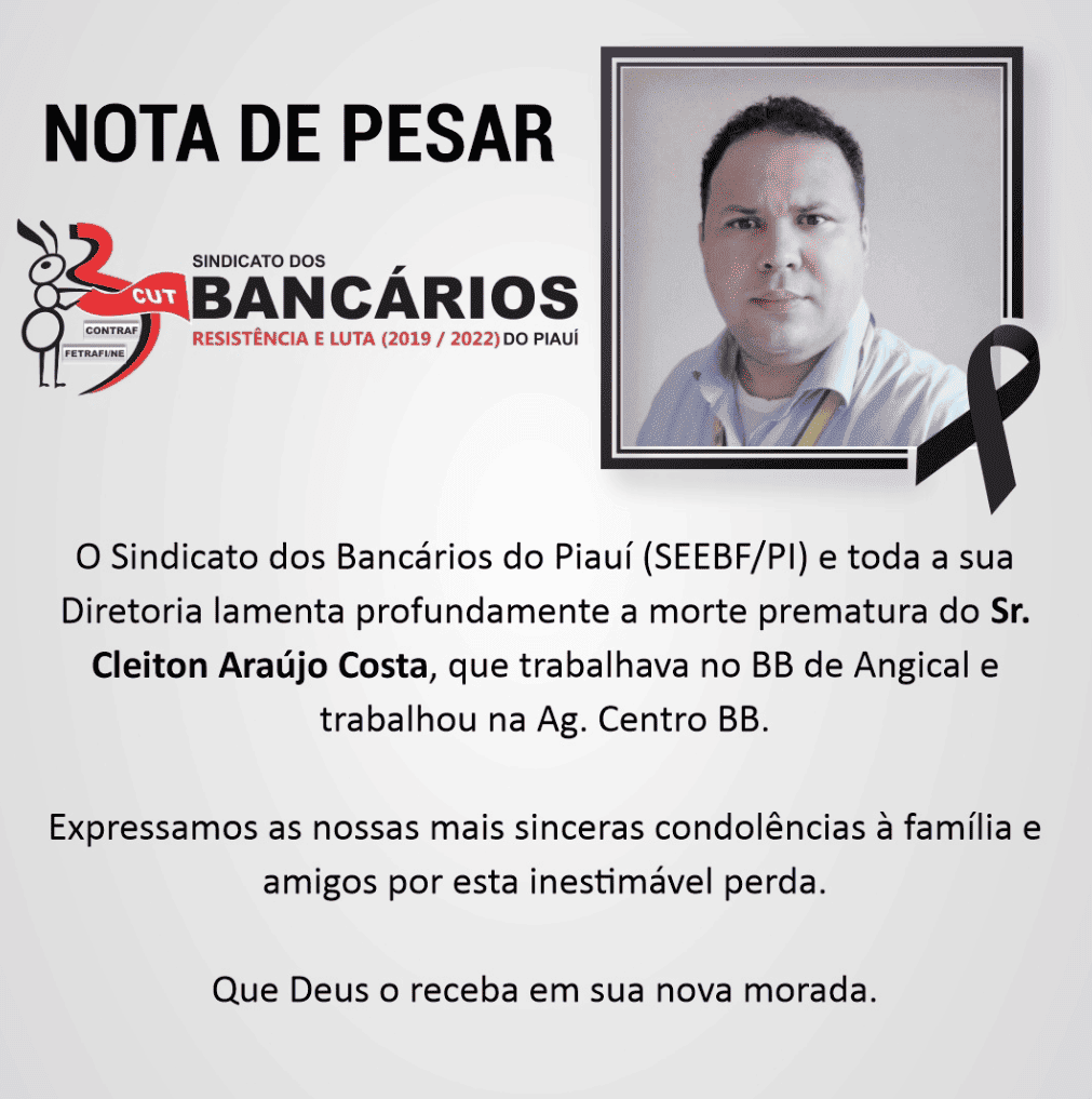 Bancário do Banco do Brasil morre da Covid-19 em Teresina