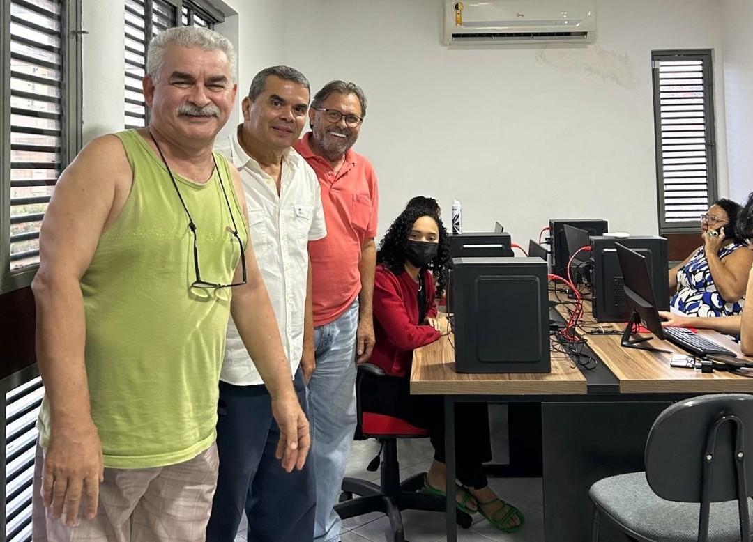Cantídio,  Oscar e Brandão na redação do Piauí Hoje