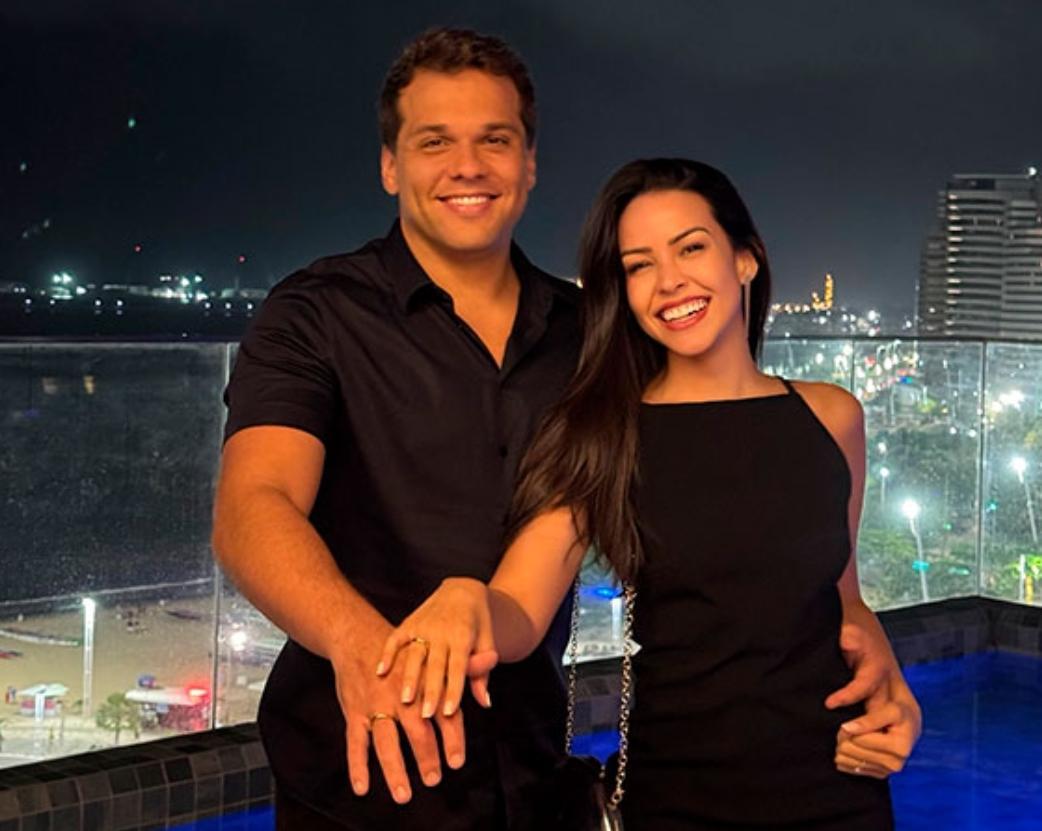 Chico Couto e agora ex-noiva Renata Albino