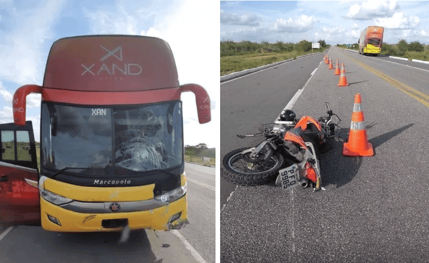 Acidente envolvendo ônibus da banda Aviões do Forró deixa um morto