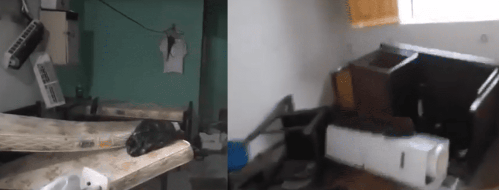 Alojamento dos agentes penitenciários ficou destruído após a rebelião