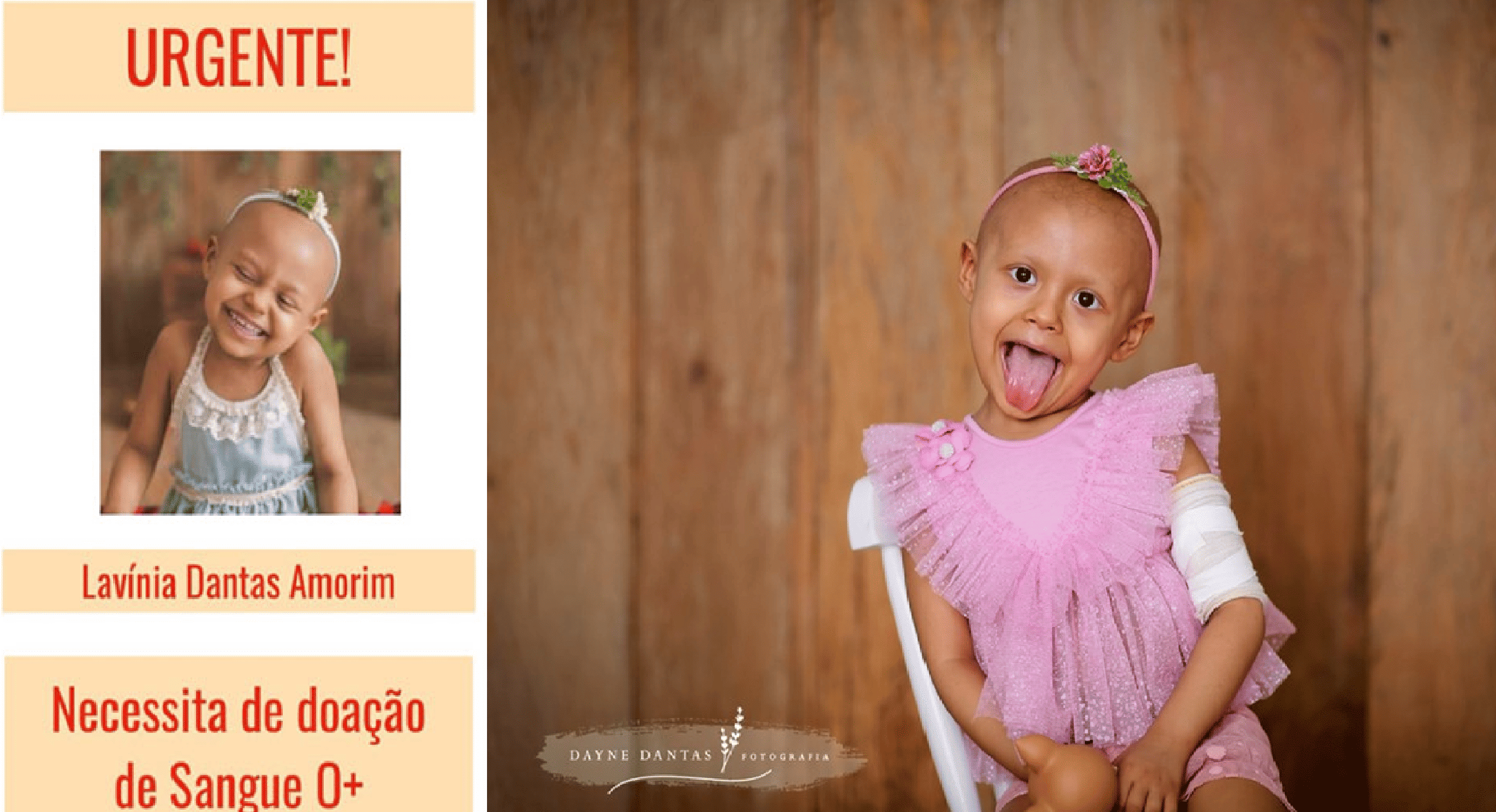 Lavínia Dantas precisa de doação de sangue com urgência