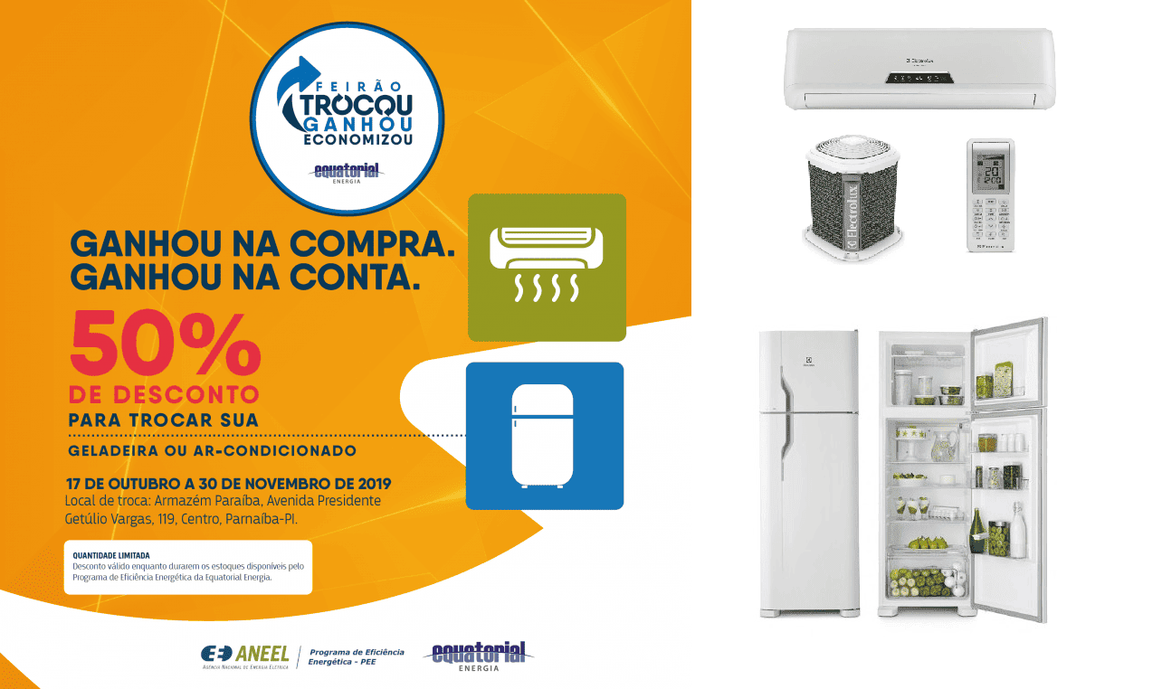 Projeto Bônus Eficiente oferece 50% de desconto na compra de geladeiras e aparelhos de ar-condicionado