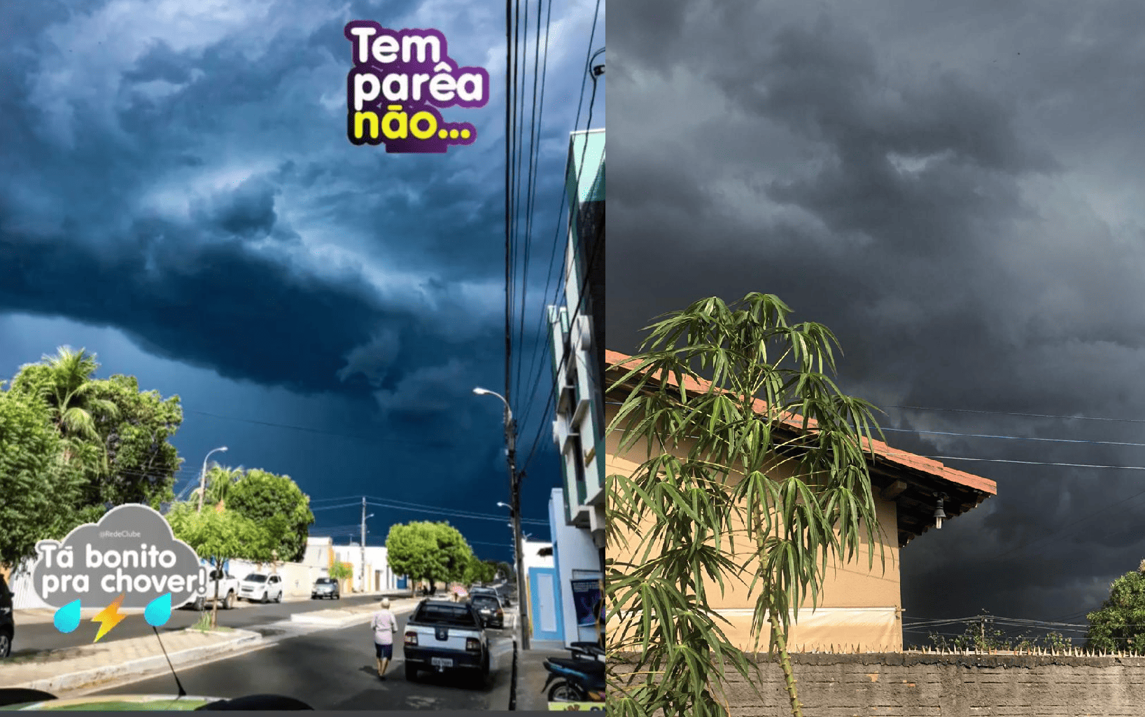Céu escuro minutos antes da chuva em Piracuruca
